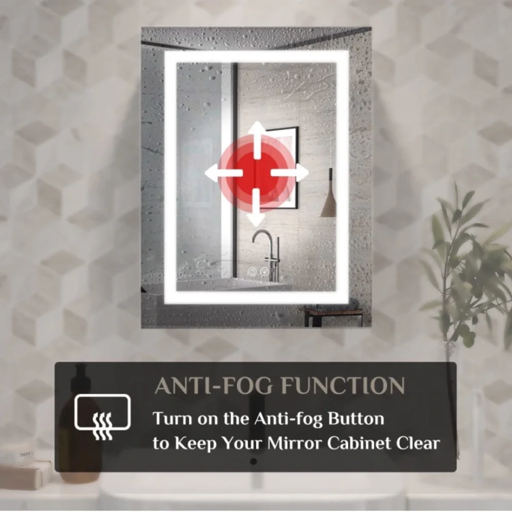 Bathroom Medicine Cabinet with Lights, LED Medicine Cabinet with Mirror
